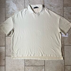 No Boundaries Men’s Oversized Short Sleeve French Terry Polo Shirt Size XL, NWT
